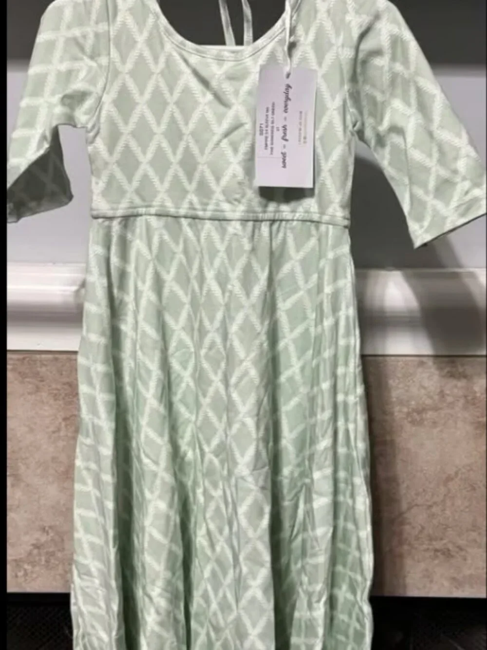 Well Dressed Wolf Omi Jo Pine Diamond Silt Green Maxi Dress size 2T NWT